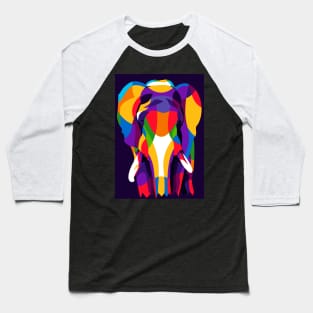 colorful elephant ini pop art Design Baseball T-Shirt